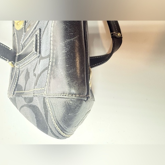 COACH Black Hampton Caryall Signature C Satchel Bag - Picture 10 of 12